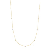Gold Bezel Cubic Zirconia Station Necklace